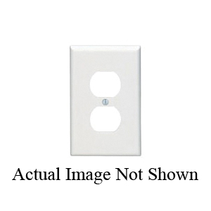 Leviton Wallplate, 3.125" x 4.875" x 0.255", 1-Gang, Light Almond, Thermoset Plastic, Midway, 1-Duplex Receptacle