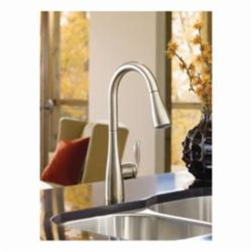 Moen ARBOR™, Power Clean™, Duralock®, Duralast® Kitchen Faucet, 15-1/2" H x 8-1/4" Clearance x 7-7/8" Reach, 1-Hole, 1.5 GPM at 60 PSI, Lead-Free, Spot Resist Stainless, Metal, High-Arc/Pull-Down Spout, 1-Lever Handle, Deck Mount