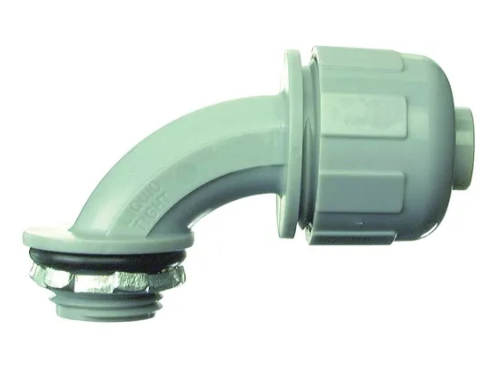 Halex 27691 Liquid Tite Conduit Connector, 90 deg Angle, PVC