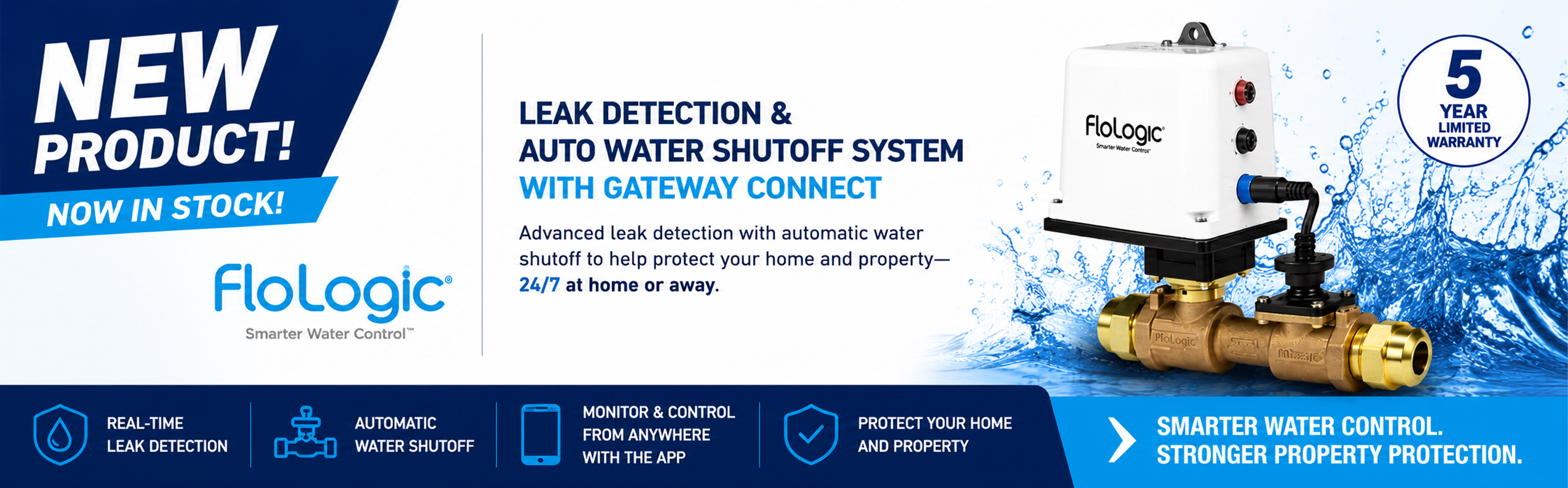 FloLogic leak detection and automatic water shutoff system